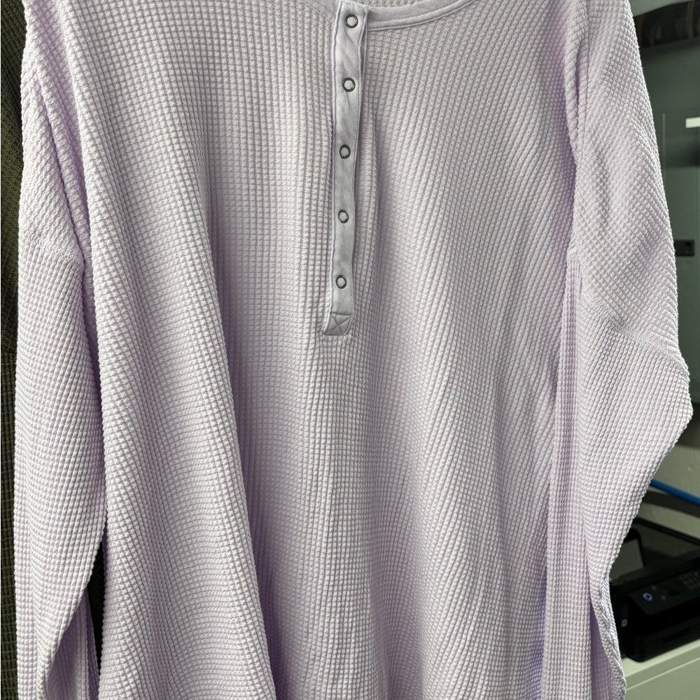Aerie Light Purple Waffle Knit Long Sleeve